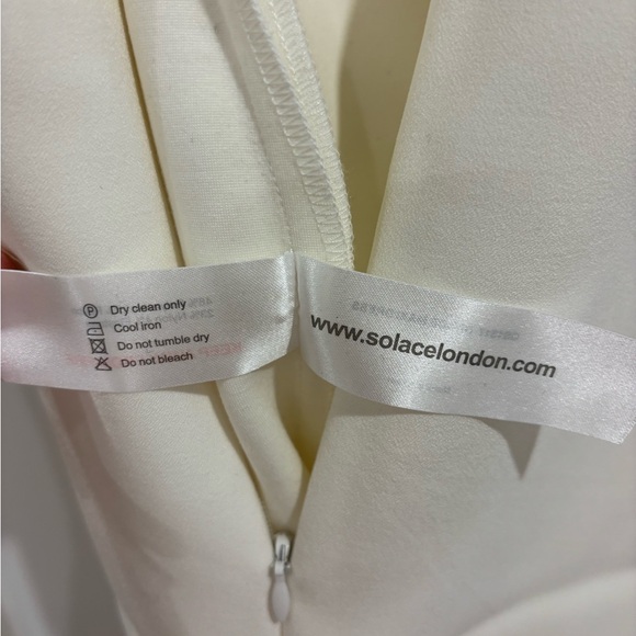 Solace London Ivory V-Neck floor-length Dress- 8 - Picture 8 of 9